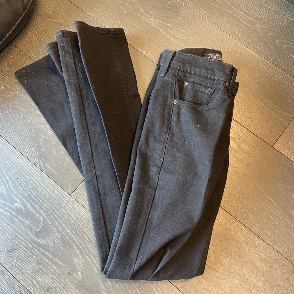 Womens black dry aged denim jeans